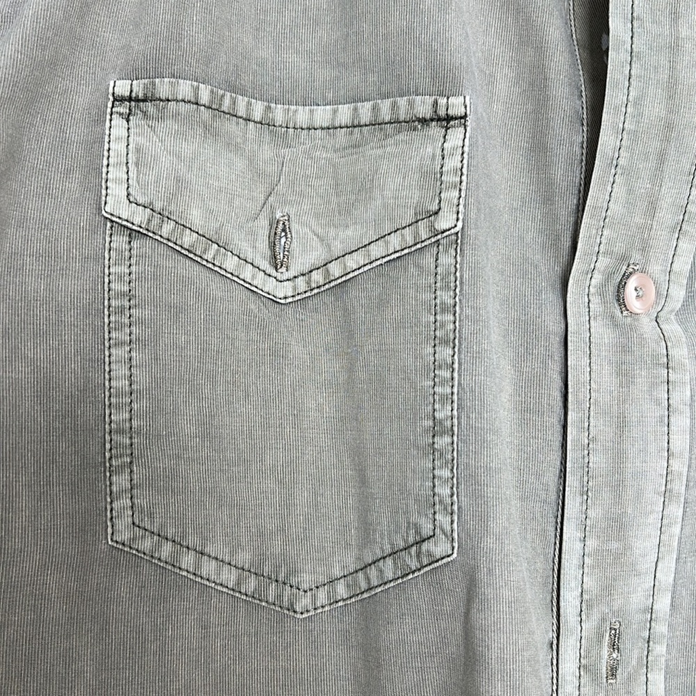 Army Green Long Sleeve Button Down By Guess - image 3